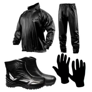 Traje Impermeable + Botas + Guantes – Kit Completo para Lluvia y Moto / Exterior (ENVÍO GRATIS)