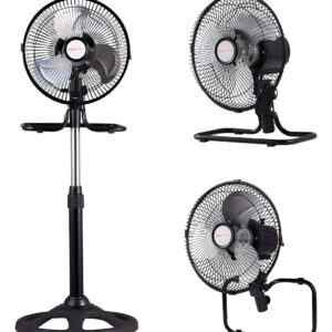 Ventilador 3‑en‑1 – Pie, Pared o Piso • 3 Velocidades • Altura Regulable (ENVÍO GRATIS)
