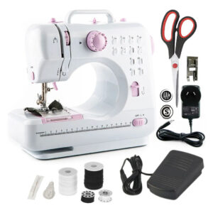 Máquina de Coser Portátil – 12 Puntos, Pedal, Luz y Función Overlock [ENVÍO GRATIS]