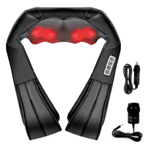 Masajeador Cervical y Lumbar Eléctrico – 8 Nodos Shiatsu con Calor Infrarrojo y Control Integrado