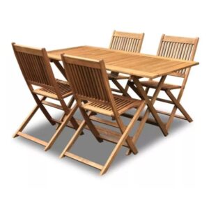 Mesa Plegable 1.40×0.80 + 4 Sillas Plegables